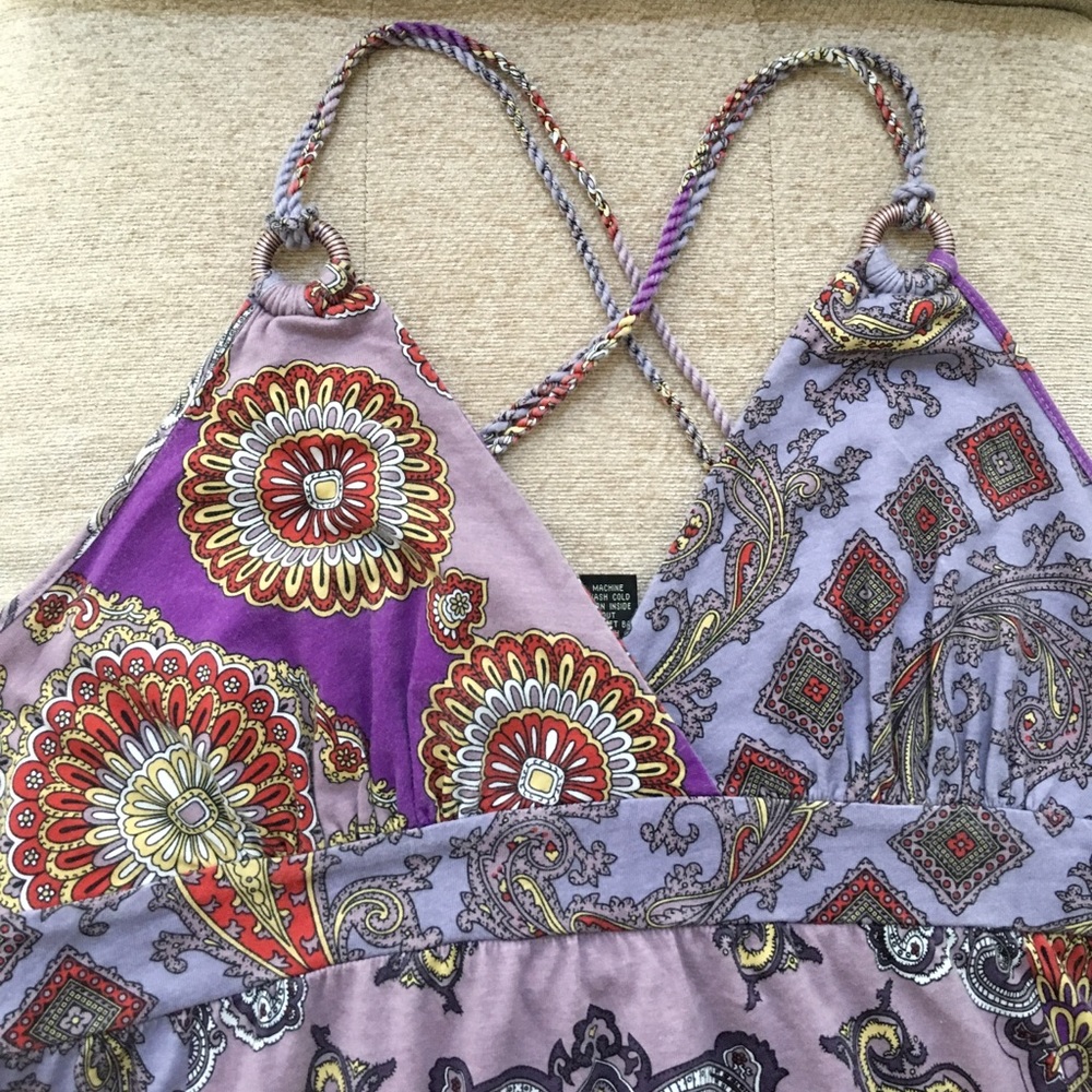 Lucky Brand Purple Pattered Maxi Dress